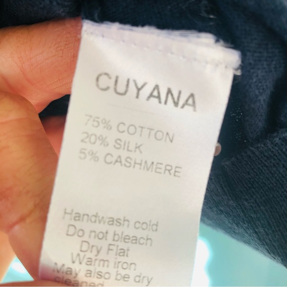Cuyana silk cashmere blend lightweight navy sweater - Picture 4 of 5
